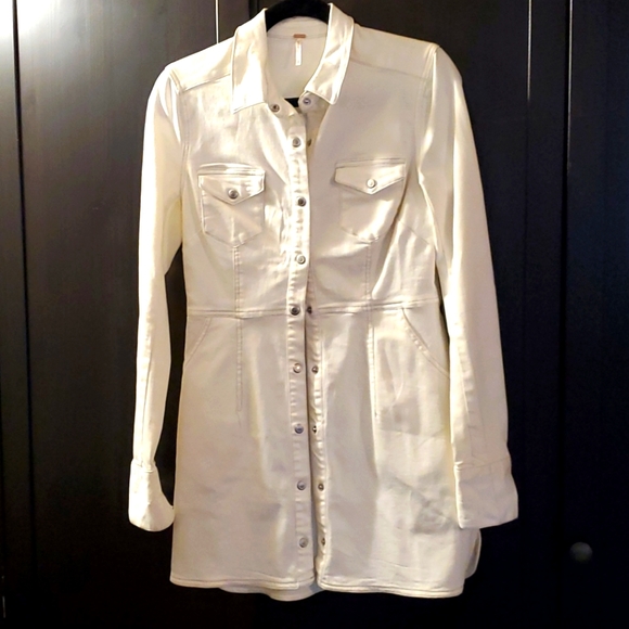 Free People White demin dress - Picture 1 of 12